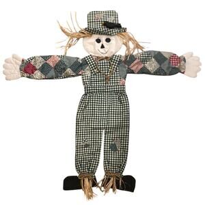 Handmade Cloth Scarecrow Multicolor Green 39 Inches Long